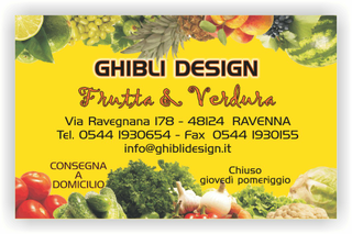 Ghibli Design - Biglietto personalizzabile,  #2201 - fronte - 3334, 2201, frutta verdura fresca fruttivendolo giallo