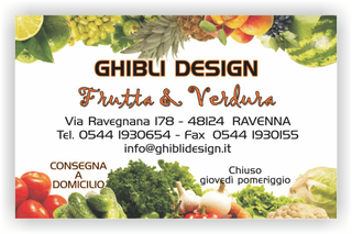 Ghibli Design - Biglietto personalizzabile,  #2202 - fronte - catalogo, fresca, frutta, fruttivendolo, verdura
