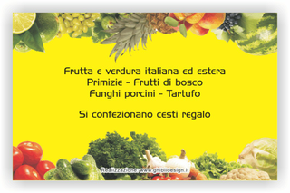 Ghibli Design - Biglietto personalizzabile,  #2203 - indietro - frutta verdura fresca fruttivendolo giallo
