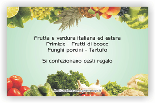 Ghibli Design - Biglietto personalizzabile,  #2205 - indietro - frutta verdura fresca fruttivendolo verde