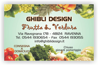 Ghibli Design - Biglietto personalizzabile,  #2205 - fronte - frutta verdura fresca fruttivendolo verde