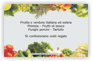 Ghibli Design - Biglietto personalizzabile,  #2206 - indietro - frutta verdura fresca fruttivendolo 