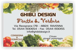 Ghibli Design - Biglietto personalizzabile,  #2206 - fronte - frutta verdura fresca fruttivendolo 