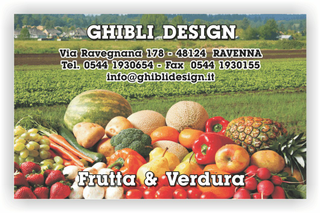 Ghibli Design - Biglietto personalizzabile,  #2208 - fronte - agriturismo, campagna, campo, catalogo, fresca, frutta, fruttivendolo, verdura