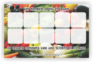 Ghibli Design - Biglietto personalizzabile,  #2210 - indietro - frutta verdura fresca fruttivendolo 