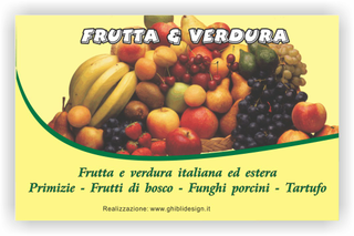 Ghibli Design - Biglietto personalizzabile,  #2211 - indietro - 3337, 2211, frutta verdura fresca fruttivendolo mercato supermercato giallo