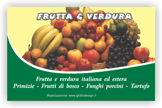 Ghibli Design - Biglietto personalizzabile,  #2213 - indietro - frutta verdura fresca fruttivendolo mercato supermercato verde