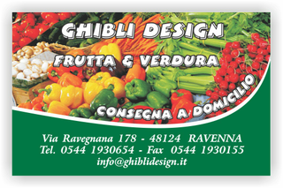 Ghibli Design - Biglietto personalizzabile,  #2213 - fronte - frutta verdura fresca fruttivendolo mercato supermercato verde