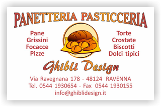 Ghibli Design - Biglietto personalizzabile,  #2219 - fronte - panetteria, pasticceria, forno, fornaio, panettiere, pasticcere, pane, bianco,