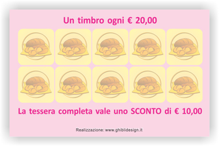 Ghibli Design - Biglietto personalizzabile,  #2222 - indietro - panetteria pasticceria forno fornaio panettiere pasticcere pane rosa