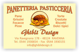 Ghibli Design - Biglietto personalizzabile,  #2223 - fronte - panetteria pasticceria forno fornaio panettiere pasticcere pane giallo