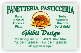 Ghibli Design - Biglietto personalizzabile,  #2224 - fronte - panetteria pasticceria forno fornaio panettiere pasticcere pane verde