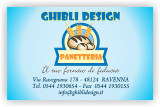 Ghibli Design - Biglietto personalizzabile,  #2239 - fronte - pane panetteria panettiere forno fornaio spighe grano azzurro blu