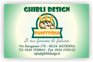 Ghibli Design - Biglietto personalizzabile,  #2243 - fronte - pane panetteria panettiere forno fornaio spighe grano verde