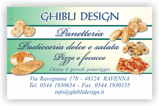 Ghibli Design - Biglietto personalizzabile,  #2253 - fronte - pane panetteria panettiere forno fornaio pasticceria pizze focacce biscotti verde