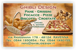 Ghibli Design - Biglietto personalizzabile,  #2257 - fronte - 3547, 2257, pane panetteria panettiere forno fornaio pizza pizzette biscotti pasticceria marrone