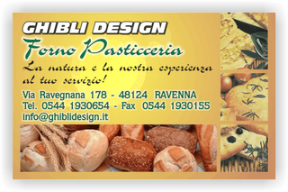 Ghibli Design - Biglietto personalizzabile,  #2264 - fronte - pane panetteria panettiere forno fornaio pizza focacce marrone beige