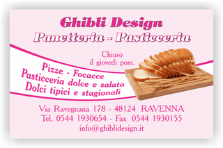 Ghibli Design - Biglietto personalizzabile,  #2273 - fronte - pane panetteria panettiere forno fornaio spighe grano rosa
