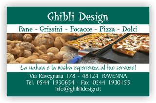 Ghibli Design - Biglietto personalizzabile,  #2287 - fronte - pane panetteria panettiere forno fornaio pizza focaccia verde