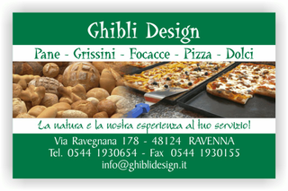 Ghibli Design - Biglietto personalizzabile,  #2289 - fronte - pane panetteria panettiere forno fornaio pizza focaccia verde