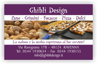 Ghibli Design - Biglietto personalizzabile,  #2291 - fronte - pane panetteria panettiere forno fornaio pizza focaccia viola