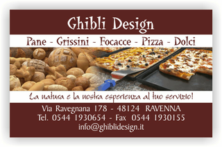 Ghibli Design - Biglietto personalizzabile,  #2292 - fronte - pane panetteria panettiere forno fornaio pizza focaccia marrone