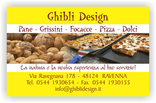 Ghibli Design - Biglietto personalizzabile,  #2294 - fronte - pane panetteria panettiere forno fornaio pizza focaccia giallo