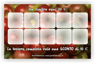 Ghibli Design - Biglietto personalizzabile,  #2297 - indietro - catalogo, frutta, fruttivendolo, mela, rosso, verdura