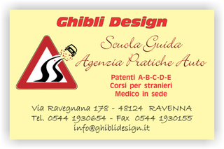 Ghibli Design - Biglietto personalizzabile,  #2323 - fronte - 3358, 2323, autoscuola, scuola guida, agenzia pratiche auto, segnale stradale, giallo,