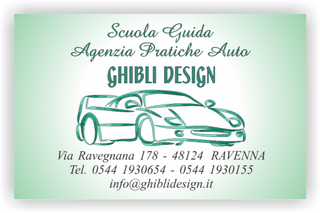 Ghibli Design - Biglietto personalizzabile,  #2346 - fronte - scuola guida agenzia pratiche auto autoscuola automobile ferrari verde