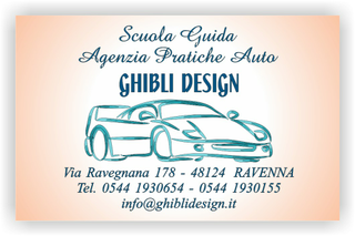 Ghibli Design - Biglietto personalizzabile,  #2347 - fronte - scuola guida agenzia pratiche auto autoscuola automobile ferrari rosa