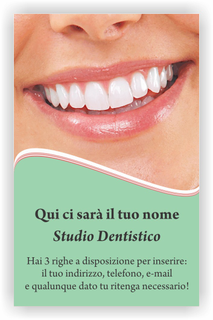 Ghibli Design - Biglietto verticale,  #2364 - fronte - dentista studio dentistico odontoiatra odontoiatrico odontotecnico sorriso bocca denti sani bianchi verde