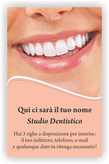 Ghibli Design - Biglietto verticale,  #2366 - fronte - dentista studio dentistico odontoiatra odontoiatrico odontotecnico sorriso bocca denti sani bianchi rosa 