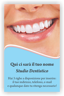 Ghibli Design - Biglietto verticale,  #2367 - fronte - dentista studio dentistico odontoiatra odontoiatrico odontotecnico sorriso bocca denti sani bianchi azzurro