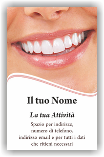 Ghibli Design - Biglietto verticale,  #2368 - fronte - dentista studio dentistico odontoiatra odontoiatrico odontotecnico sorriso bocca denti sani bianchi bianco 