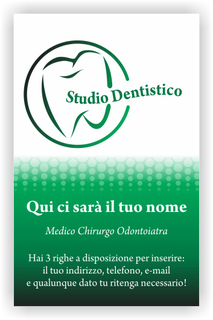 Ghibli Design - Biglietto verticale,  #2385 - fronte - dentista studio dentistico odontoiatrico odontoiatra dente denti molare verde