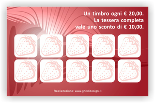 Ghibli Design - Biglietto personalizzabile,  #2410 - indietro - 3591, 2410, torta bavarese fragole frutti di bosco pasticceria gelateria pasticcere rosso rosa