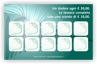 Ghibli Design - Biglietto personalizzabile,  #2411 - indietro - torta bavarese fragole frutti di bosco pasticceria gelateria pasticcere verde