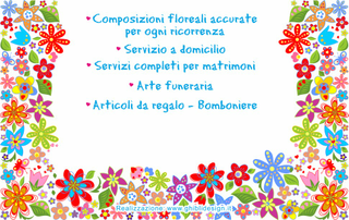 Ghibli Design - Biglietto personalizzabile,  #2488 - indietro - 3315, 2488, bianco, disegni, fioraio, fiorellini, fiori, fiorista, fucsia, piante, rosso, azzurro, arancione