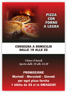 Ghibli Design - Volantino A5,  #2658 - indietro - volantini, flier, pizzeria, pizza, ristorante