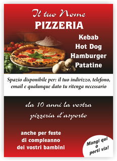 Ghibli Design - Volantino A5,  #2658 - fronte - volantini, flier, pizzeria, pizza, ristorante