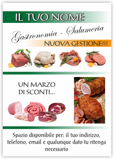 Ghibli Design - Volantino A6,  #2670 - fronte - volantini, flier, gastronomia, macelleria, macellaio, carne
