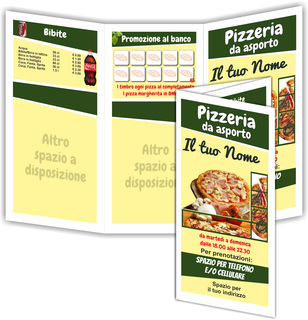 Ghibli Design - Depliant A4 due pieghe,  #2960 - fronte - depliant, pizza, pizzeria, ristorante
