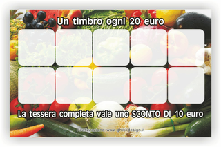 Ghibli Design - Biglietto personalizzabile,  #3198 - indietro - frutta, verdura, verde, bianco, fruttivendolo