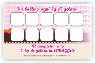 Ghibli Design - Biglietto personalizzabile,  #3441 - indietro - 3872, 3441, coppa, gelato, bar, pasticceria, rosa, palline, cioccolato, salsa,