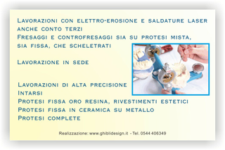 Ghibli Design - Biglietto personalizzabile,  #3445 - indietro - laboratorio, odontotecnico, protesi, capsula, denti, dentiera, verde, giallo