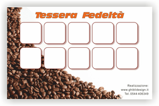 Ghibli Design - Biglietto personalizzabile,  #3460 - indietro - 3864, 3460, caffè, tazzina, colazione, chicchi, brioche, croissant,  caffetteria, cappuccino,