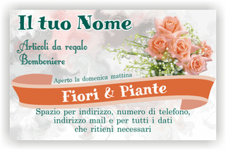 Ghibli Design - Biglietto personalizzabile,  #3559 - fronte - 4237, 3559, fiori, rose, arancione, grigio, verde