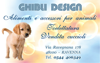 Ghibli Design - Biglietto personalizzabile,  #361 - fronte - azzurro, bolle, cane, cucciolo, fedeltà, golden, labrador, retriever, rosa, tessera, toelettatura