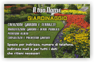 Ghibli Design - Biglietto personalizzabile,  #3616 - fronte - 4056, 3616, giardino, fiori, erba, verde, rosso, giallo